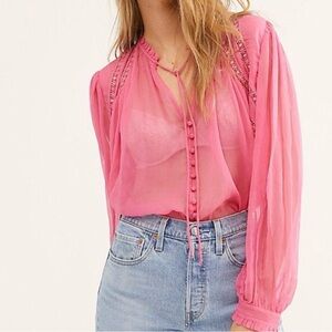 Free People Long Live Love Button Down Top